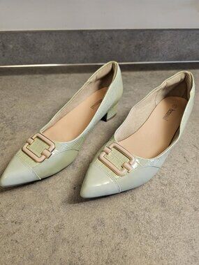 Women's Bunion Dress Shoes Orthopedic Loafers Shoes Low Heel Pumps Green